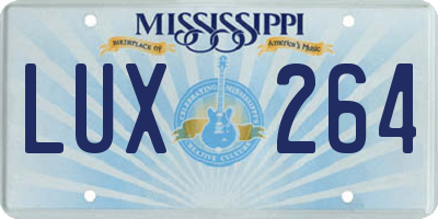 MS license plate LUX264