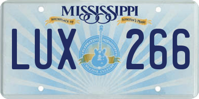 MS license plate LUX266