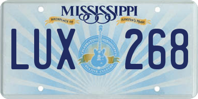 MS license plate LUX268