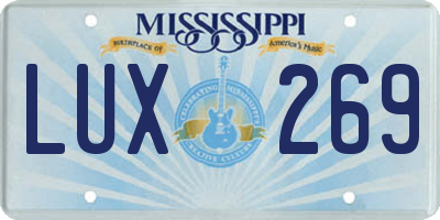MS license plate LUX269