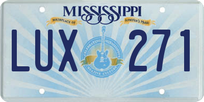MS license plate LUX271