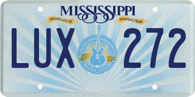 MS license plate LUX272