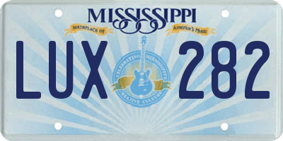 MS license plate LUX282
