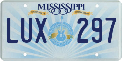 MS license plate LUX297