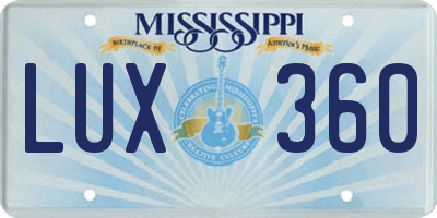 MS license plate LUX360