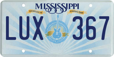 MS license plate LUX367