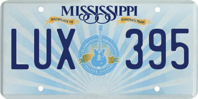 MS license plate LUX395