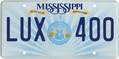MS license plate LUX400