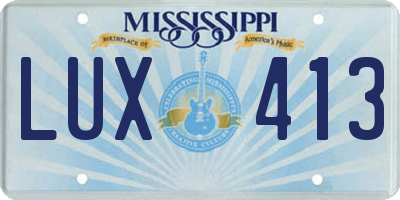 MS license plate LUX413