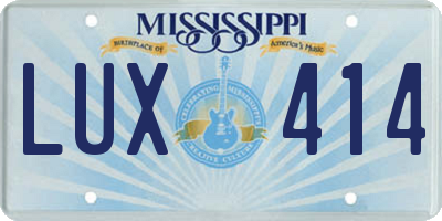 MS license plate LUX414