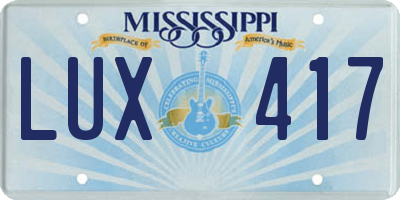 MS license plate LUX417