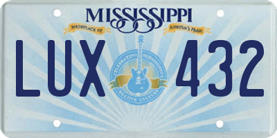 MS license plate LUX432