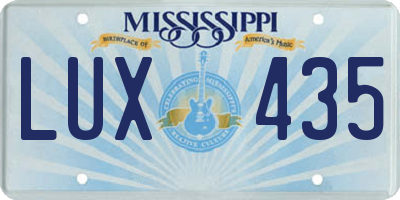 MS license plate LUX435
