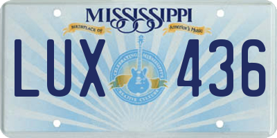 MS license plate LUX436