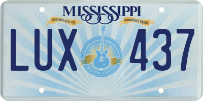 MS license plate LUX437