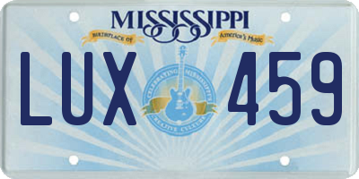 MS license plate LUX459