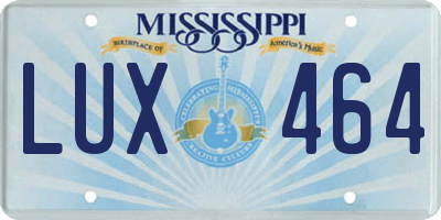 MS license plate LUX464