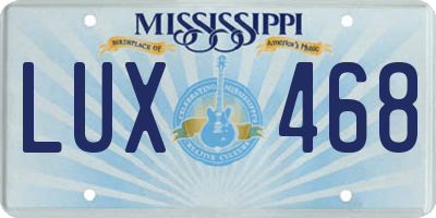 MS license plate LUX468