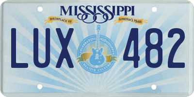 MS license plate LUX482
