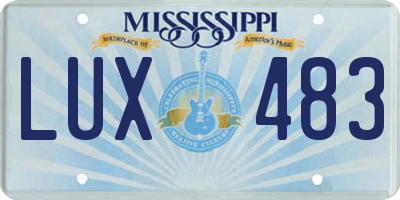 MS license plate LUX483