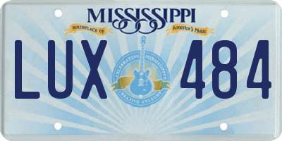 MS license plate LUX484
