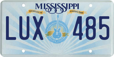 MS license plate LUX485