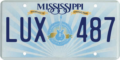 MS license plate LUX487