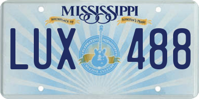 MS license plate LUX488