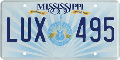 MS license plate LUX495