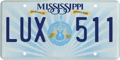MS license plate LUX511