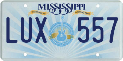 MS license plate LUX557