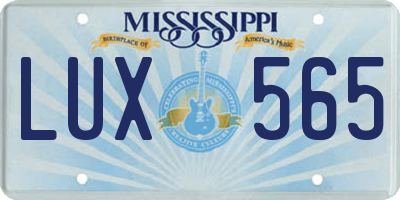 MS license plate LUX565