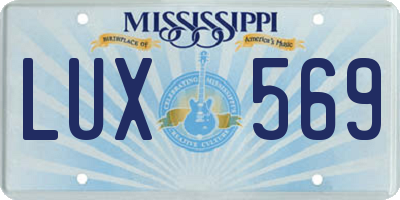 MS license plate LUX569