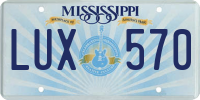 MS license plate LUX570