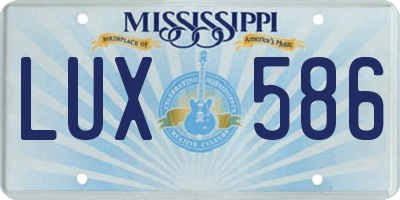 MS license plate LUX586
