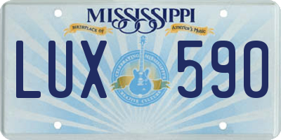 MS license plate LUX590