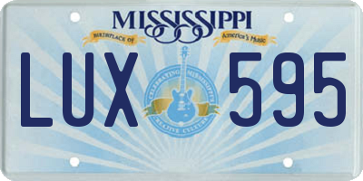 MS license plate LUX595