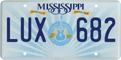 MS license plate LUX682