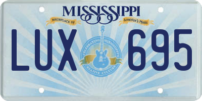 MS license plate LUX695