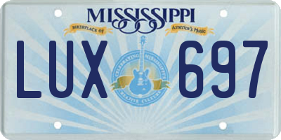 MS license plate LUX697