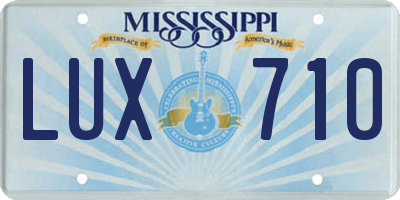 MS license plate LUX710