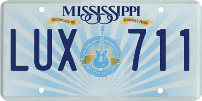 MS license plate LUX711