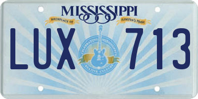 MS license plate LUX713