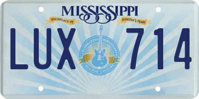 MS license plate LUX714