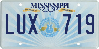 MS license plate LUX719