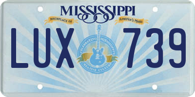 MS license plate LUX739