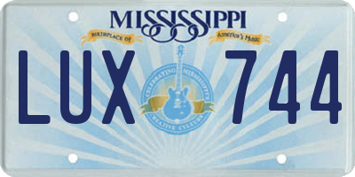 MS license plate LUX744