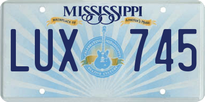 MS license plate LUX745
