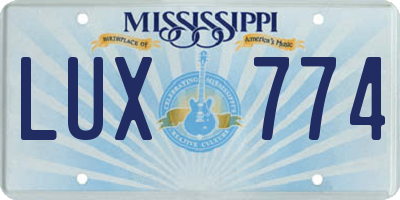 MS license plate LUX774