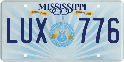 MS license plate LUX776